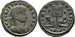 Ancient Coins - Crispus Caesar AE19 Centenionalis  Siscia 320 AD Captives Seated Below Vexillum