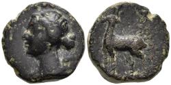Ancient Coins - aVF Cappadocian King Ariarathes X Eusebes 42-36 BC AE15 Artemis / Stag