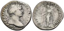 Ancient Coins - Trajan Silver Denarius 108 AD Felicitas Holds Caduceus &amp; Cornucopia