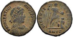 Ch gVF Valentinian I AE18 Siscia Mint Emperor Dragging Captive