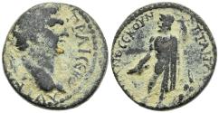 Ancient Coins - Rare aVF Trajan Attaea Mysia AE18 101-103 AD Zeus Holding Thunderbolt & Scepter