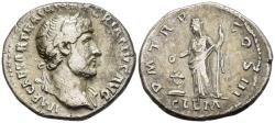 Ancient Coins - Rare Hadrian 117 - 138 AD Silver Denarius Rome Clementia Mercy Altar