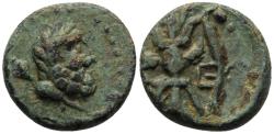 Ancient Coins - Selge Pisidia AE13 Chalkous 2nd-1st Cent BC Head of Herakles/ Thunderbolt