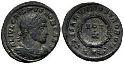 Ancient Coins - Scarce Ch aVF Crispus Caesar 317-326 AD Centenionalis Arles VOT X in Wreath