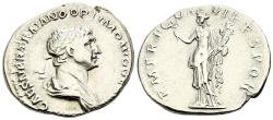 Ancient Coins - VF Trajan 98-117 AD Silver Denarius Felicitas Holding Caduceus and Cornucopia