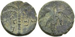 Ancient Coins - VF Bar Kochba Revolt AE25 Year 3 134-5 AD Date Palm Tree / Vine Leaf