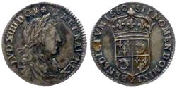 World Coins - France - Louis XIV - 1/12 ecu 1660 Z Grenoble - Ci. 1871