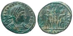 Ancient Coins - Constantius II as Caesar - Nummus - GLORIA EXERCITVS - Lyon - RIC. 240 R2