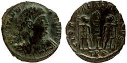 Ancient Coins - Constantine II Caes - AE nummus - GLORIA EXERCITVS - Trier - RIC. 591 R2