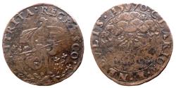 World Coins - Netherlands - Philippe II - AE token - Soldier Tramples Flowers 1570 - Dugniolle 2515