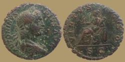 Ancient Coins - CARACALLA - AE As - VIRTVS AVGVSTOR - Roma seated left - RIC.477 scarce