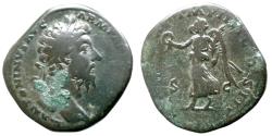 Ancient Coins - MARCUS AURELIUS - AE Sestertius - TR POT XXI IMP IIII COS III Victory - RIC.948