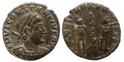Ancient Coins - Constantius II AVG - AE nummus - GLORIA EXERCITVS - Trier - RIC.82