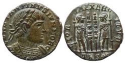 Ancient Coins - Constantine II Caes - Nummus - GLORIA EXERCITVS - Trier- RIC. 545