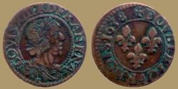 World Coins - FRANCE - Louis XIII - Double tournois 1638 E = Tours - nice
