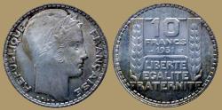 World Coins - FRANCE - 10 Francs 1931 - High grade - MS62 - KM.878