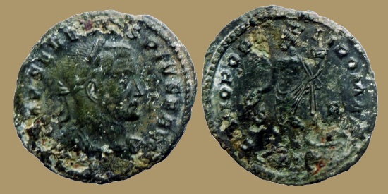 Ancient Coins - SEVERVS II as PIVS AVG  - AE Follis - GENIO POPVLI ROMANI - Trier mint - VERY RARE