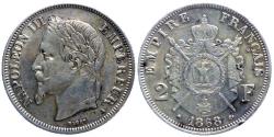 World Coins - Napoleon III - 2 Francs 1868 A = Paris