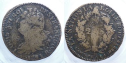 World Coins - France - Louis XVI - 2 sols constitutionnels 1791 R Orléans mint