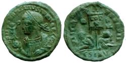 Ancient Coins - Constantine II Caes - Ae nummus - VIRTVS EXERCIT - Siscia - RIC.133 R1