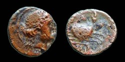 Ancient Coins - MYSIA, Priapos. Æ 11 - Apollo/Crab  RARE