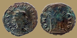 Ancient Coins - VALERIANUS II Caes - Antoninianus - CONSECRATIO - Altar