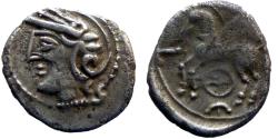 Ancient Coins - Celtic Gaul - Lingons - AR Quinarius - KALETEDOY- nice!
