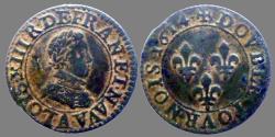 World Coins - FRANCE - Louis XIII - Double tournois 1614 A = Paris - nice