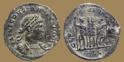 Ancient Coins - CONSTANTIVS II Caesar - AE reduced Follis -GLORIA EXERCITVS - Lyon