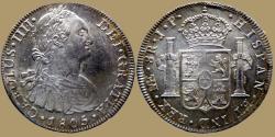 World Coins - PERU - Carolus IV of Spain - 8 Reales - 1805 Lima - KM.97 - QUALITY