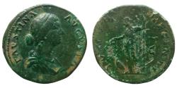 Ancient Coins - Faustina II - AE Sestertius - IVNONI REGINAE - RIC.1651