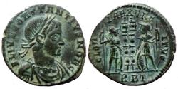 Ancient Coins - Constantius II as Caesar - Nummus - GLORIA EXERCITVS - Rome - RIC. 337 R1