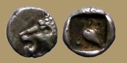 Ancient Coins - Ionia or Caria - uncertain mint. Miletus (?)-  420-390 BC - AR Tetartemorion - nice