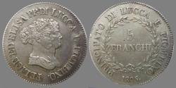 World Coins - ITALY -Principality of Lucca and Piombino - Elisa Bonaparte and Felice Pasquale Baciocchi - 5 Franchi 1805 -