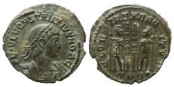 Ancient Coins - Constantius II Caes - Nummus - GLORIA EXERCITVS - Trier - RIC.528