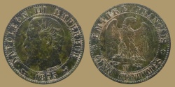 World Coins - FRANCE - Napoleon III - 5 centimes 1855 W = Lille