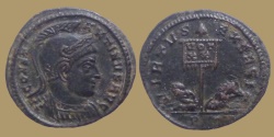 Ancient Coins - Constantine I - AE Reduced Follis – VIRTVS EXERCIT  - Ticinum mint - RIC. 114