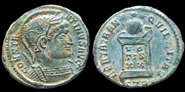 Ancient Coins - Constantine the Great - AE reduced follis - BEATA TRANQVILLITAS - Trier