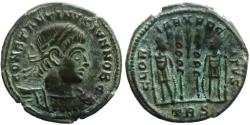 Ancient Coins - Constantine II Caes - Nummus - GLORIA EXERCITVS - Trier- RIC. 556 - quality