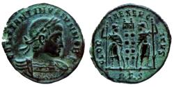 Ancient Coins - Constantine II Caes - Nummus - GLORIA EXERCITVS - Rome - RIC. 328 S