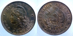 World Coins - Argentina - Dos centavos 1890