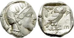 Ancient Coins - ATTICA. Athens. Tetradrachm (Circa 454-404 BC).