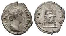 Ancient Coins - DIVA FAUSTINA I (Died 140/1). Denarius. Rome.