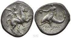 Ancient Coins - CALABRIA. Tarentum. Nomos (Circa 240-228 BC).