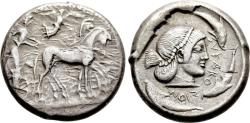 Ancient Coins - SICILY. Syracuse. Deinomenid Tyranny (485-466 BC). Tetradrachm.