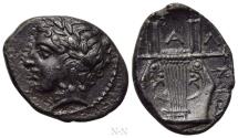 Ancient Coins - MACEDON. Chalkidian League. Tetrobol (Circa 432-348 BC). Olynthos.
