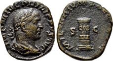 Ancient Coins - PHILIP I 'THE ARAB' (244-249). Sestertius. Rome. Saecular Games/1000th Anniversary of Rome issue.