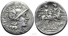 Ancient Coins - L. SEMPRONIUS PITIO. Denarius (148 BC). Rome.