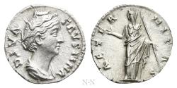 Ancient Coins - DIVA FAUSTINA I (Died 140/1). Denarius. Rome.