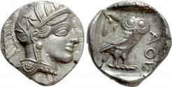 Ancient Coins - ATTICA. Athens. Tetradrachm (Circa 454-404 BC).